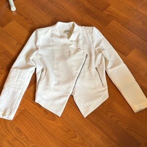 BB Dakota White Asymmetrical Jacket